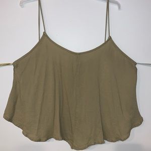 Free People flowy green spaghetti strap top